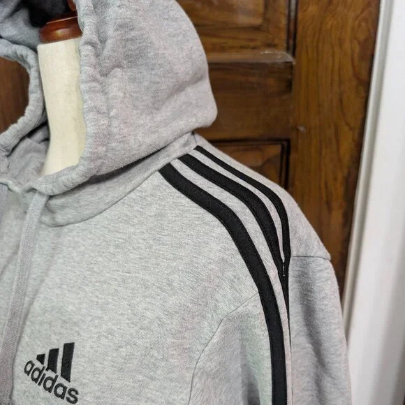 Grey Adidas Sweatshirt with Black Stripe - Picture 4 of 4